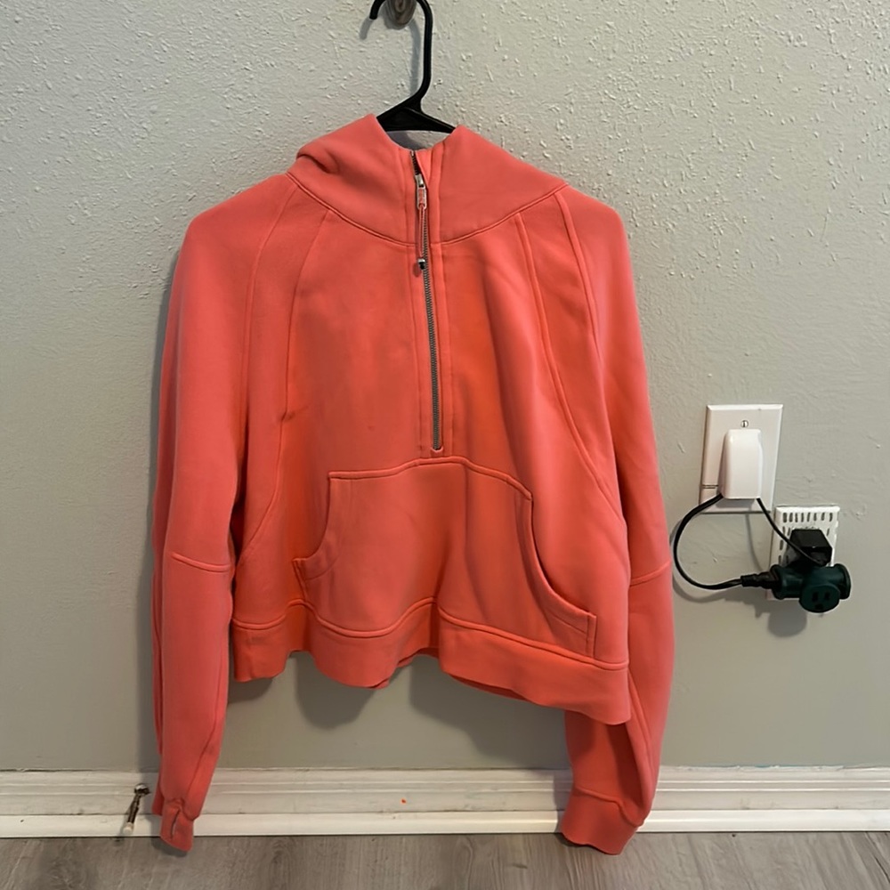 Lululemon Scuba Oversized 1/2 Zip Hoodie   Size: M/L   Color: Raspberry Cream